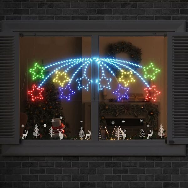 vidaXL Weihnachtsstern mit 432 LEDs Mehrfarbig 180 x 57 cm PVC