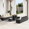 vidaXL Garten-Sofa-Set mit Kissen mit Speicher 9 pcs Schwarz und Creme