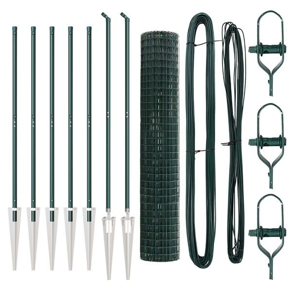 vidaXL Zaun mit Pfosten Gr&uuml;n 1,5 x 10 m Stahl