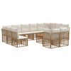 vidaXL Outdoor-Sofagarnitur 13 pcs Nat&uuml;rlich und Cremwei&szlig; Polyester