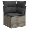 vidaXL Garten-Sofa-Set mit Kissen mit Speicher 8 pcs Grau Poly Rattan
