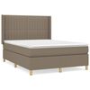 vidaXL Boxspringbett mit Matratze Taupe 140x190 cm Stoff