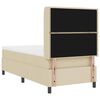 vidaXL LED Boxspringbett mit Matratze Creme 100 x 200 cm Stoff