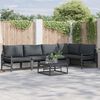 vidaXL Gartensofa-set mit Kissen 6 pcs Schwarz Stahl