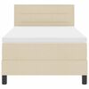 vidaXL Boxspringbett mit Matratze mit Kopfteil Creme 90 x 200 cm Stoff