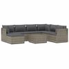 vidaXL 8-tlg. Garten-Lounge-Set mit Kissen Grau Poly Rattan