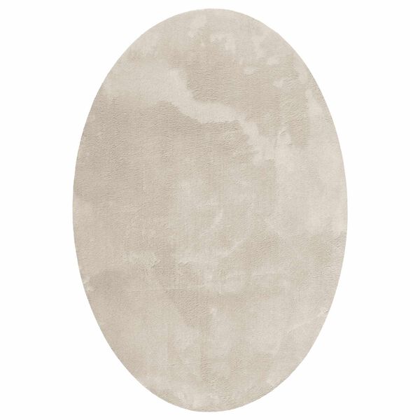 vidaXL Bereichsteppiche Oval HUARTE Beige 160 x 230 cm 100 %Polyester