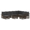 vidaXL Gartensofa-set 11 stk. Grau Poly-Rattan