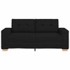 vidaXL Zweisitzer-Sofa Schwarz 140 cm Stoff