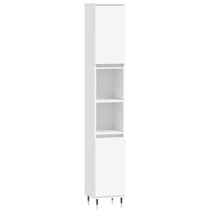 vidaXL Badschrank Wei&szlig; 30x30x190 cm Holzwerkstoff