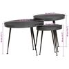 vidaXL Couchtisch 3 Stk. Schwarz Holzwerkstoff