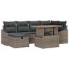 vidaXL Garten-Sofa-Set mit Kissen mit Speicher 7 pcs Grau Poly Rattan