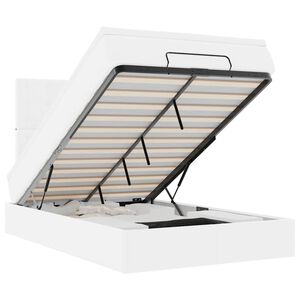 vidaXL Ottoman-Bett mit Matratze & LEDs Wei&szlig; 120x200 cm Kunstleder