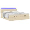 vidaXL Ottoman-Bett mit Matratzen & LEDs Creme 200x200 cm Stoff
