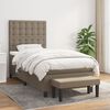 vidaXL Boxspringbett mit Matratze Taupe 90x190 cm Stoff