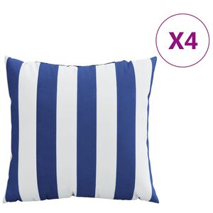 vidaXL Zierkissen 4 Stk. Blau & Wei&szlig; Gestreift 60x60 cm Stoff