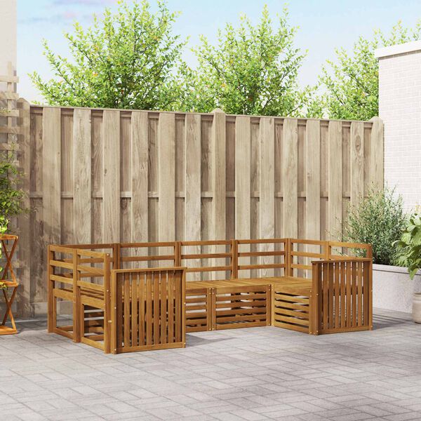 vidaXL Sofagarnituren 6 pcs Natur Massivholz Akazie