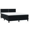 vidaXL Boxspringbett mit Matratze Schwarz 160x220 cm Samt