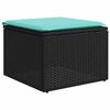 vidaXL 2-tlg. Garten-Sofagarnitur mit Kissen Schwarz Poly Rattan