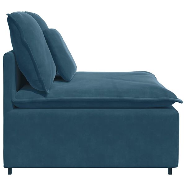 vidaXL Modulares Sofa Mittelmodul mit Kissen Blau 100 cm