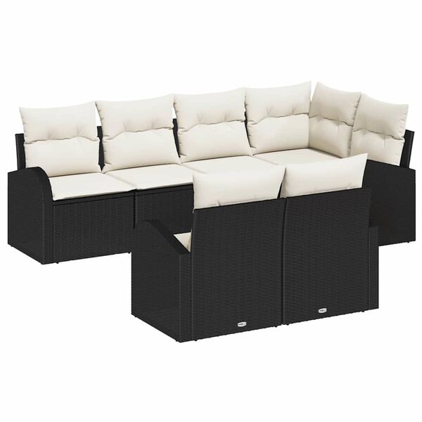 vidaXL Gartensofa-set Schwarz Poly-Rattan