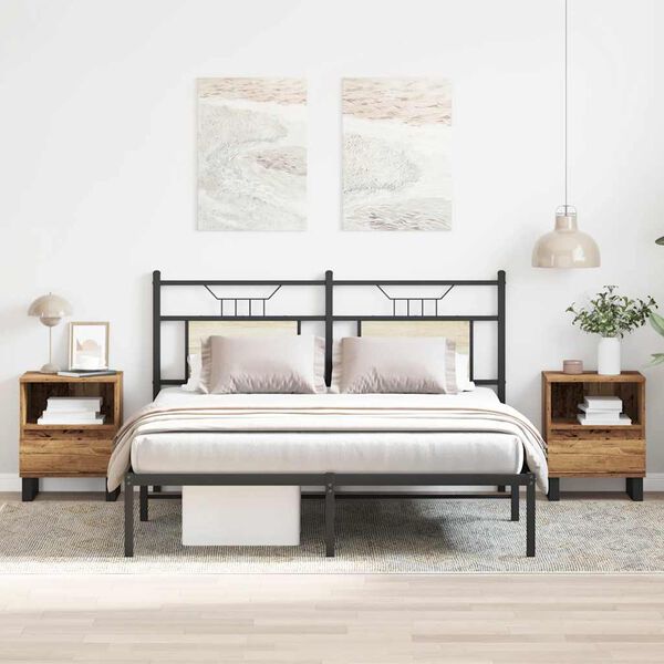 vidaXL Nachttische 2 Stk. Altholz-Optik 40x35x50 cm Holzwerkstoff