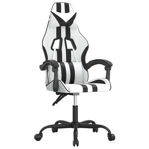 vidaXL Gaming-Stuhl Wei&szlig; und Schwarz Kunstleder
