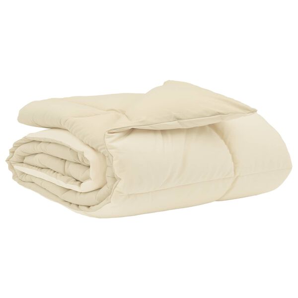 vidaXL Sommerdecke Gepolstert Creme 220 x 240 cm Mikrofaser