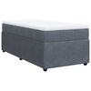 vidaXL Boxspringbett mit Matratze Dunkelgrau 90x200 cm Samt