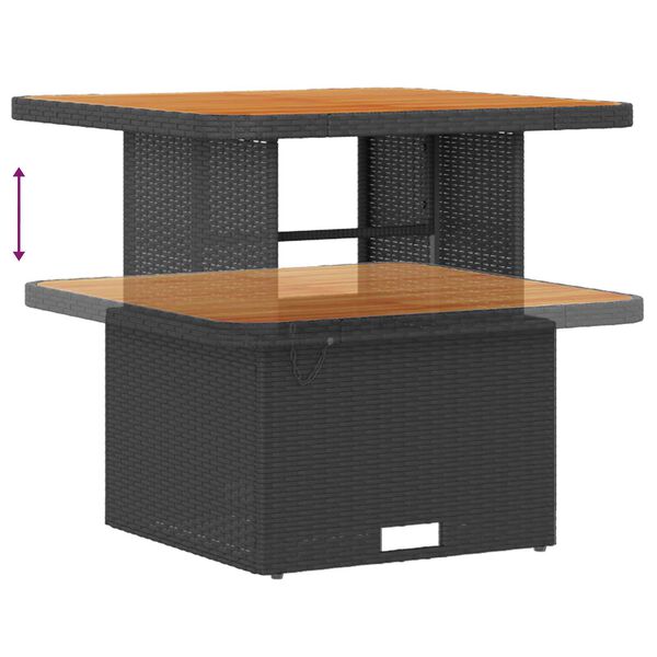 vidaXL Garten-Sofa-Set mit Kissen 9 pcs Schwarz Poly Rattan