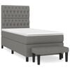 vidaXL Boxspringbett mit Matratze Dunkelgrau 100x200 cm Stoff