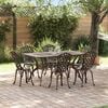 vidaXL Garten Essgruppe 7 pcs Bronze Aluminium