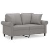 vidaXL 2-Sitzer-Sofa mit Kissen Hellgrau 120 cm Stoff