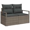 vidaXL Gartensofa-set mit Kissen mit Speicher 9 pcs Grau Poly Rattan