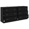 vidaXL Sideboards 2 pcs Schwarz Eichen-Optik 70 x 35,5 x 67,5 cm
