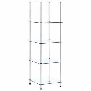 vidaXL Regal mit 5 Ablagen Transparent 40x40x130 cm Hartglas