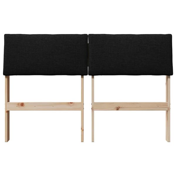 vidaXL Gepolstertes Kopfteil Schwarz 120 cm Massives Kiefernholz