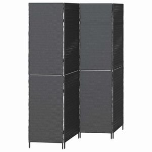 vidaXL Raumteiler Schwarz 195 x 180 cm Poly-Rattan