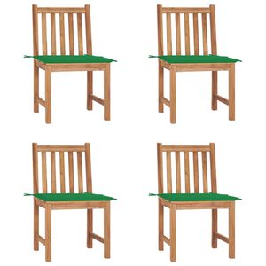 vidaXL Gartenst&uuml;hle 4 Stk. mit Kissen Massivholz Teak