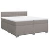 vidaXL Boxspringbett mit Matratze Taupe 200x200 cm Stoff