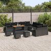 vidaXL Gartensofa-set 14 pcs Schwarz Poly-Rattan