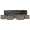 vidaXL Garten-Sofa-Set mit Kissen mit Speicher 7 pcs Grau Poly-Rattan