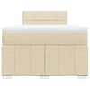 vidaXL Boxspringbett mit Matratze Creme 120x200 cm Stoff