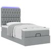 vidaXL Ottoman-Bett mit Matratze & LEDs Hellgrau 90x190 cm Stoff