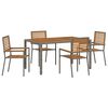 vidaXL Garten Essgruppe 5 pcs Grau und Braun Poly-Rattan