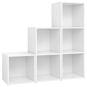 vidaXL 3-tlg. TV-Schrank-Set Wei&szlig; Holzwerkstoff