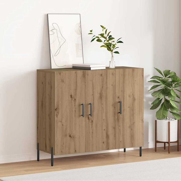 vidaXL Sideboard Artisan-Eiche 90 x 34 x 80 cm Holzwerkstoff