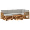 vidaXL Ecksofa Set mit Kissen 6 pcs Nat&uuml;rlich und Hellgrau