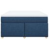vidaXL Boxspringbett mit Matratze Blau 140x200 cm Stoff
