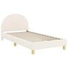 vidaXL Kinderbettgestell mit Kopfteil Creme 90 x 190 cm Schafstoff